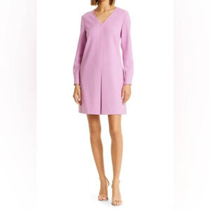 NWOT BOSS Hugo Boss Ditama Long Sleeve A-Line Dress Blossom Pink Business Casual